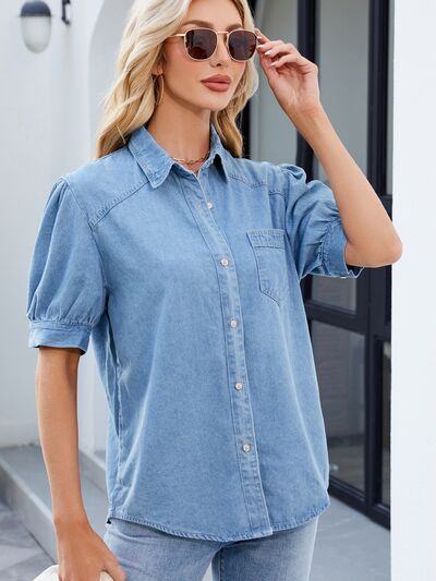 Bonnie® | Denim shirt with collar and buttons