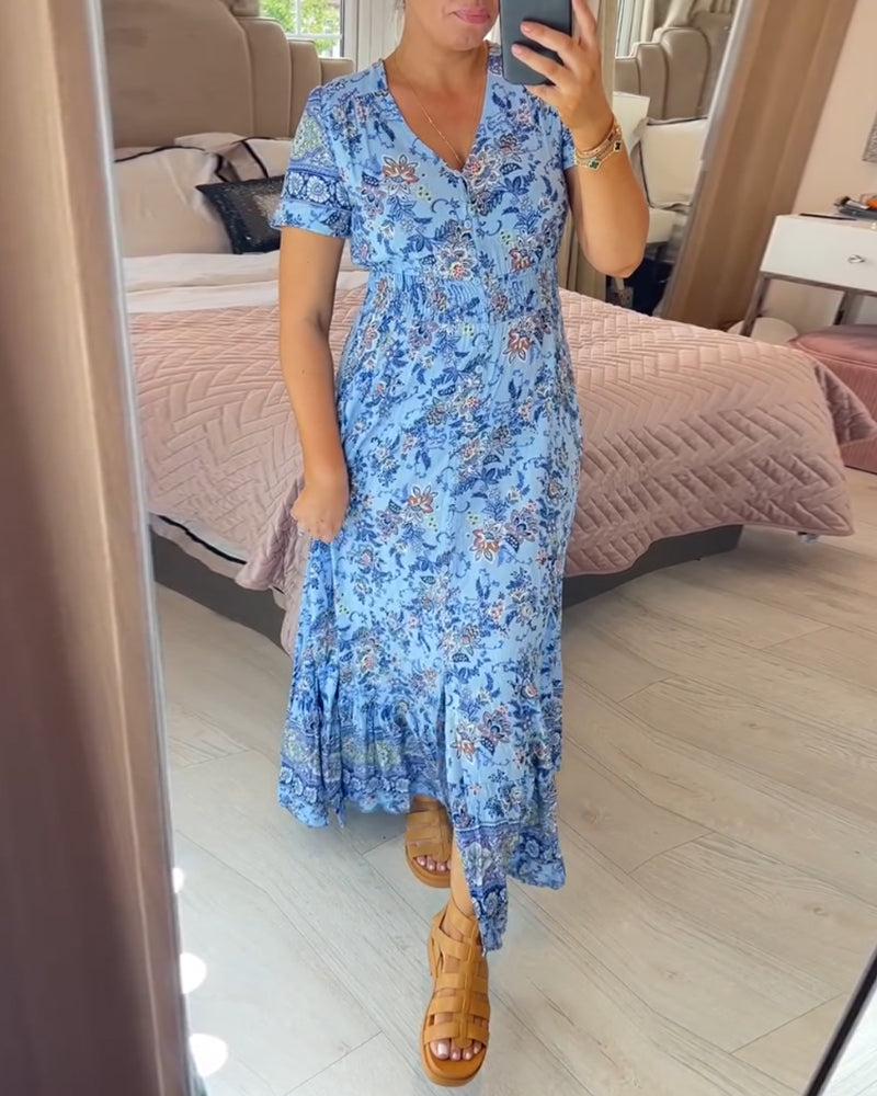 Cristina® | Floral print V-neck dress