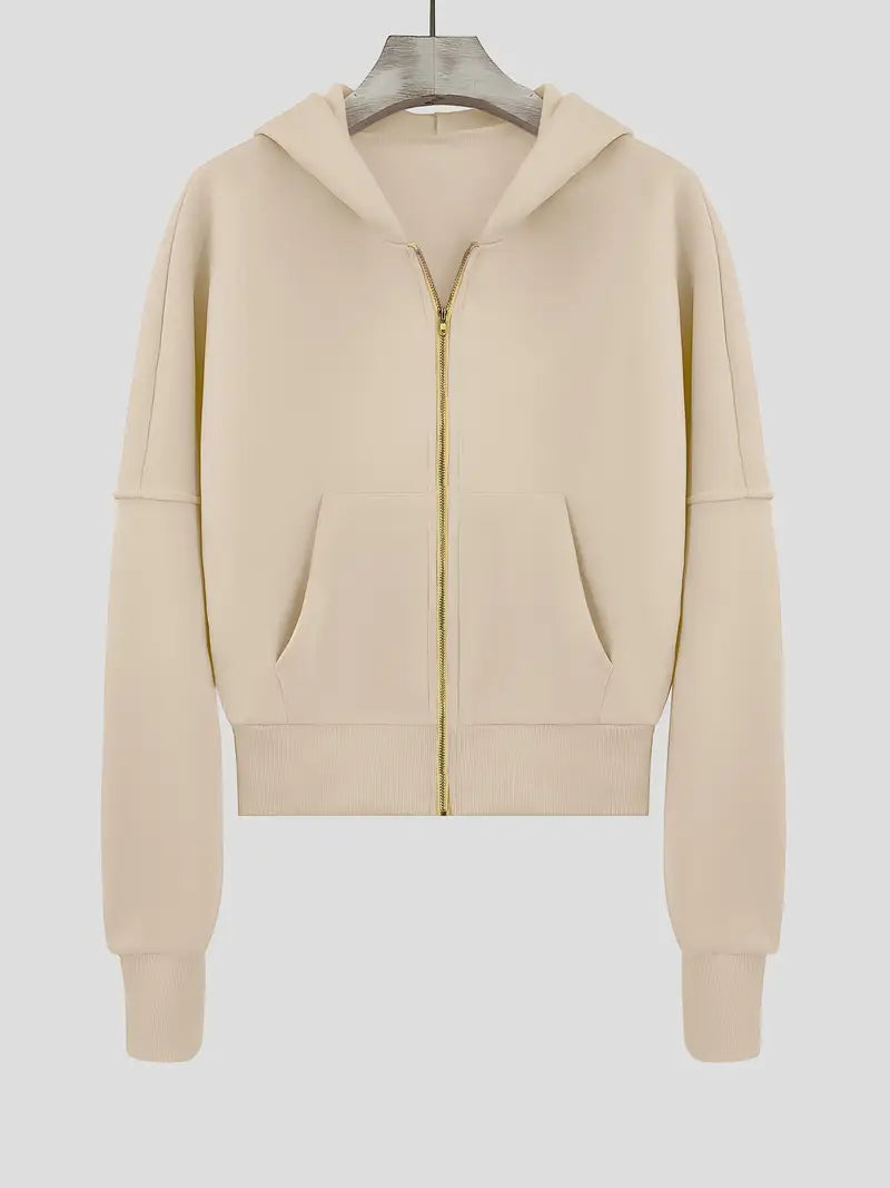Carmela® | Short zip-up cotton hoodie