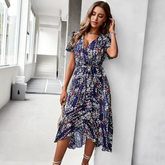 Alejandra® | Bohemian women's floral print midi dress