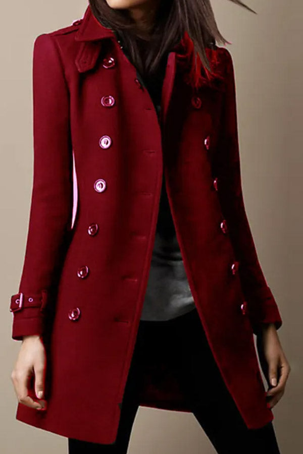 Dolores® | Casual Solid Lapel Long Sleeve Button Coat