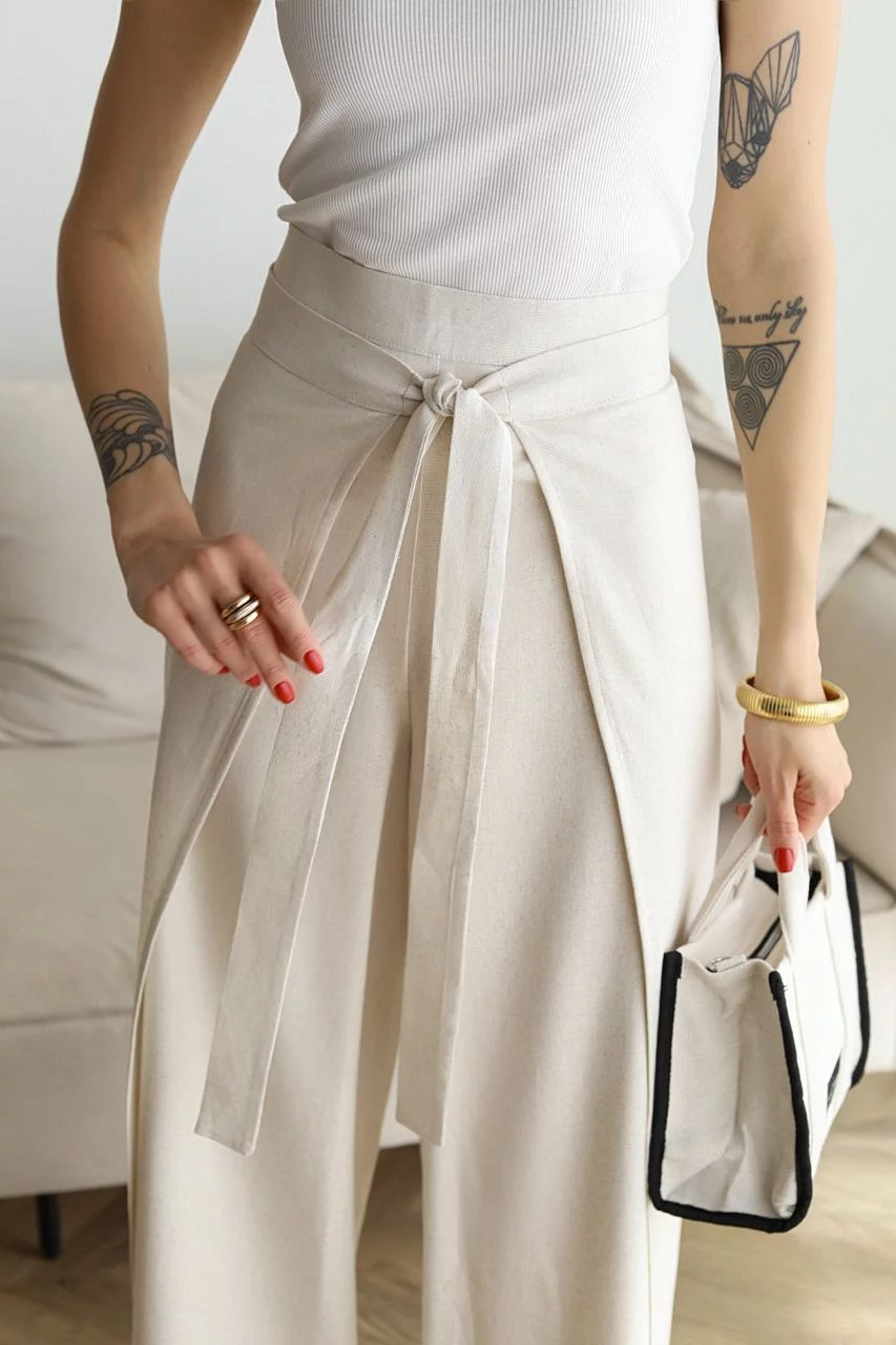 Aurora® | Rosseta Linen Wide Leg Trousers