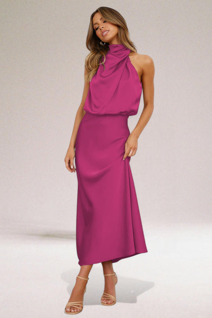 Flavia | Glamorous Dress with Halter Neckline
