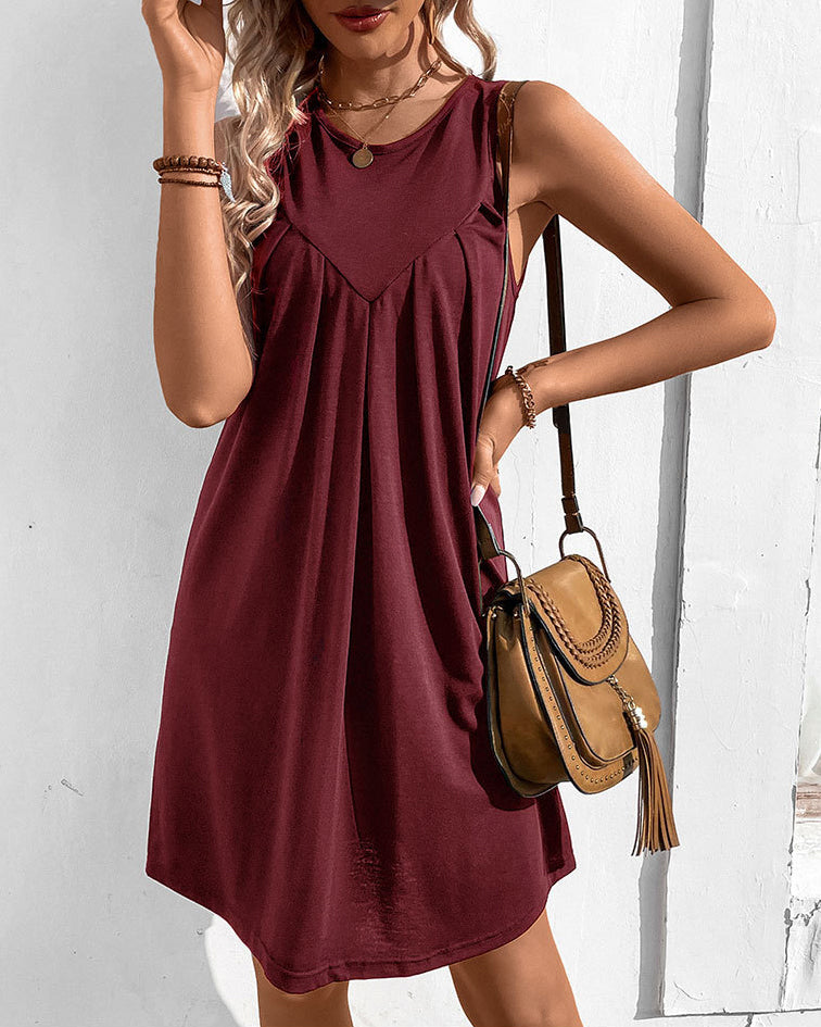 Clara® | Lilith simple sleeveless short dress