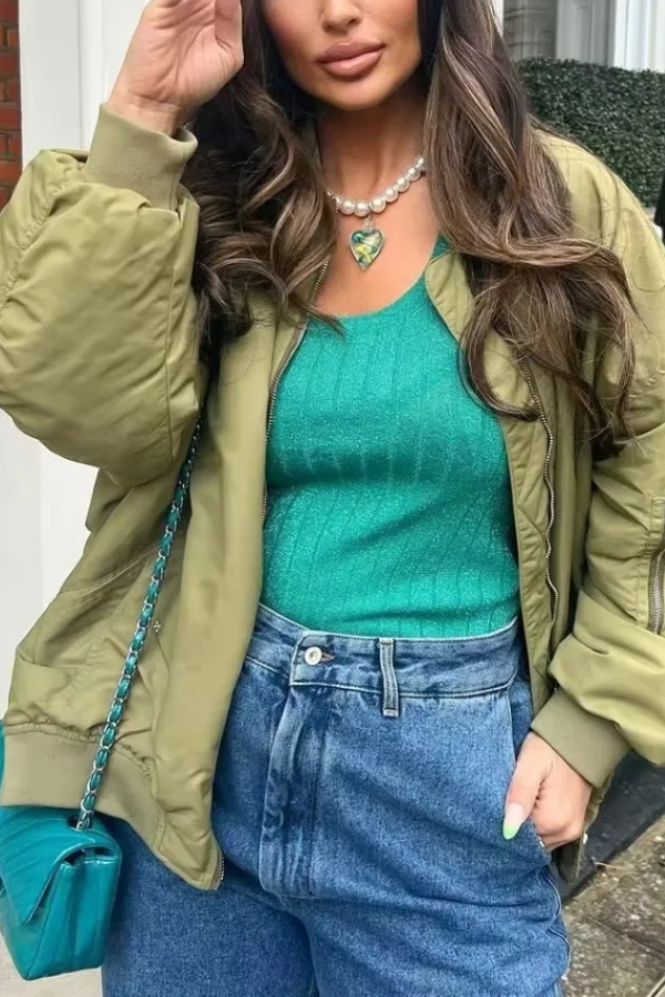 Alina® | Oversized Bomber Loose Biker Jacket