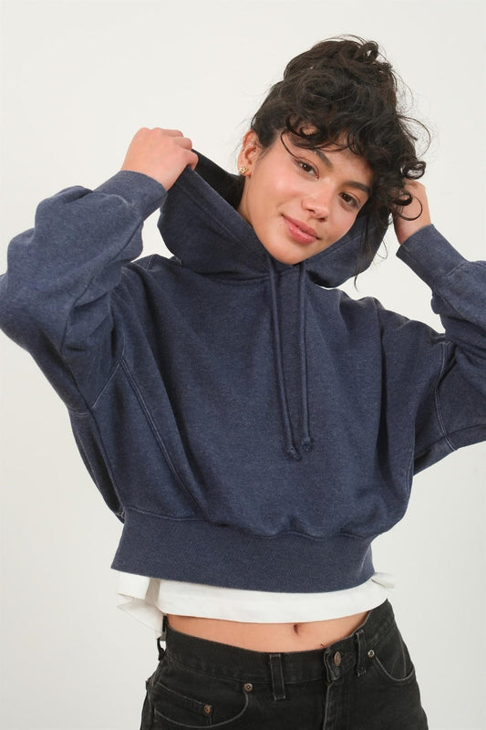 Anita® | Short hoodie with low shoulders