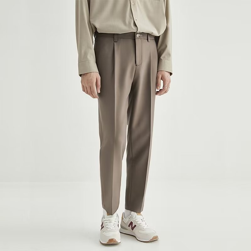 Stan | Men's High-Waisted Pleated Cropped Pants
