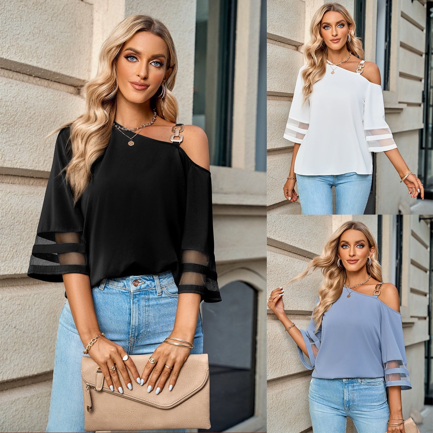 Cecilia® | Off shoulder plain casual top for women