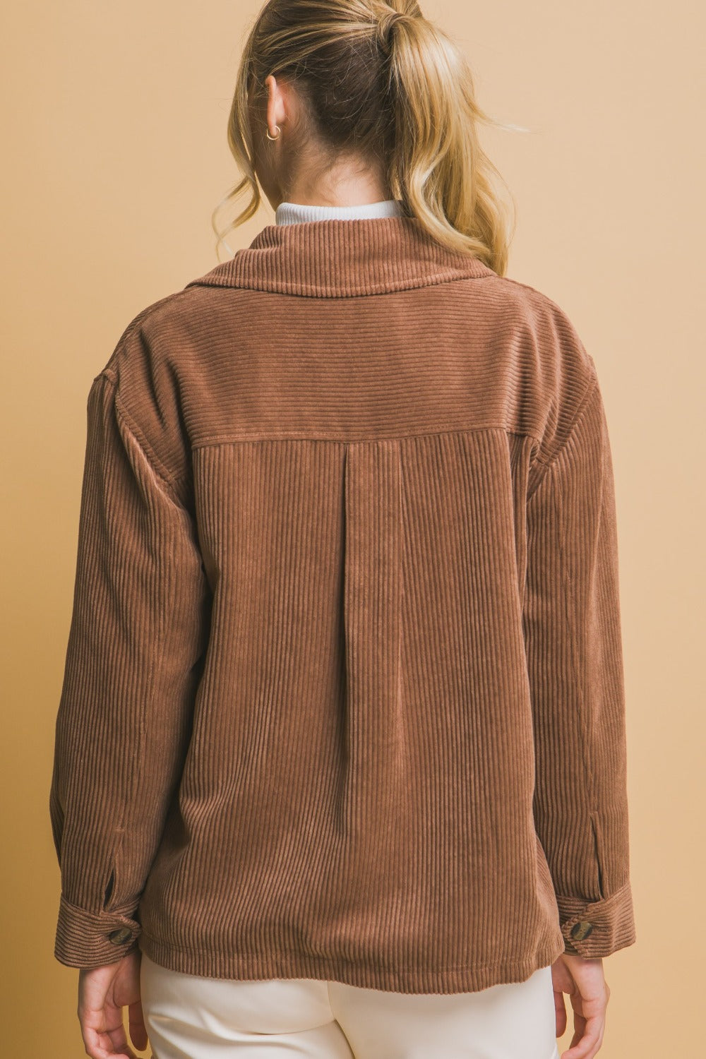Brenda® | Love Tree corduroy jacket with buttons and Sherpa interior