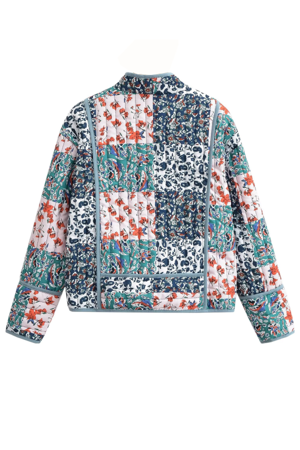 Alejandra® | Fashion Printed Loose Casual Cardigan Short Quilted Cotton Jacket