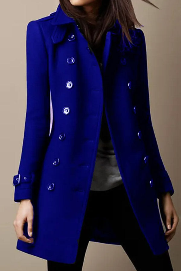 Dolores® | Casual Solid Lapel Long Sleeve Button Coat