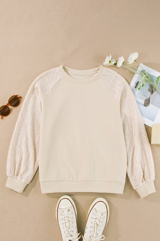Carolin® | Women's sweater top with patchwork raglan sleeves