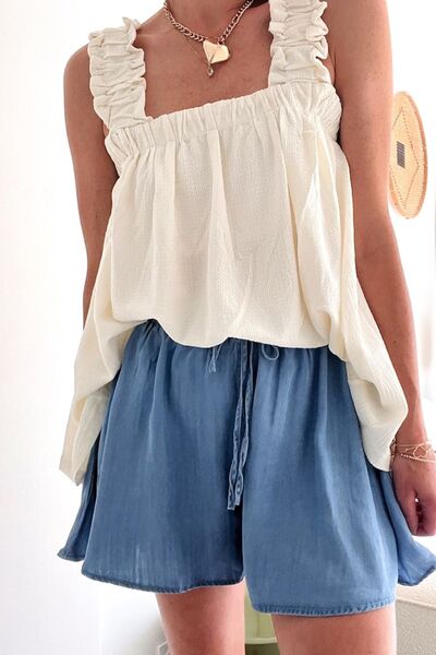 Agustina® | Wide-leg denim shorts with an elastic waistband