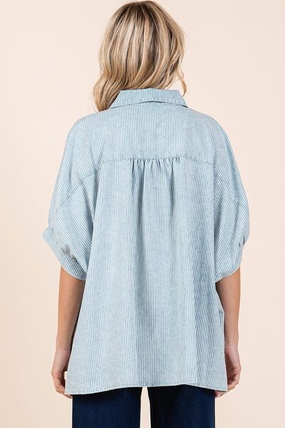 Astra® | Washed striped button-down shirt
