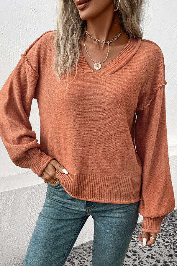 Amalia® | Stylish long sleeve solid color sweater