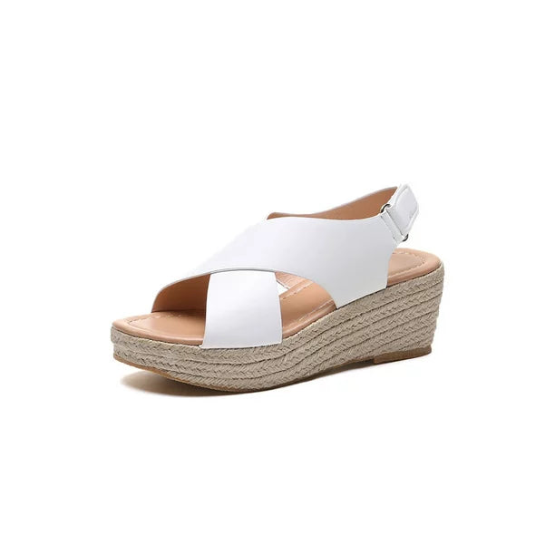 Monika | Stylish Wedge Sandals with Cross Straps