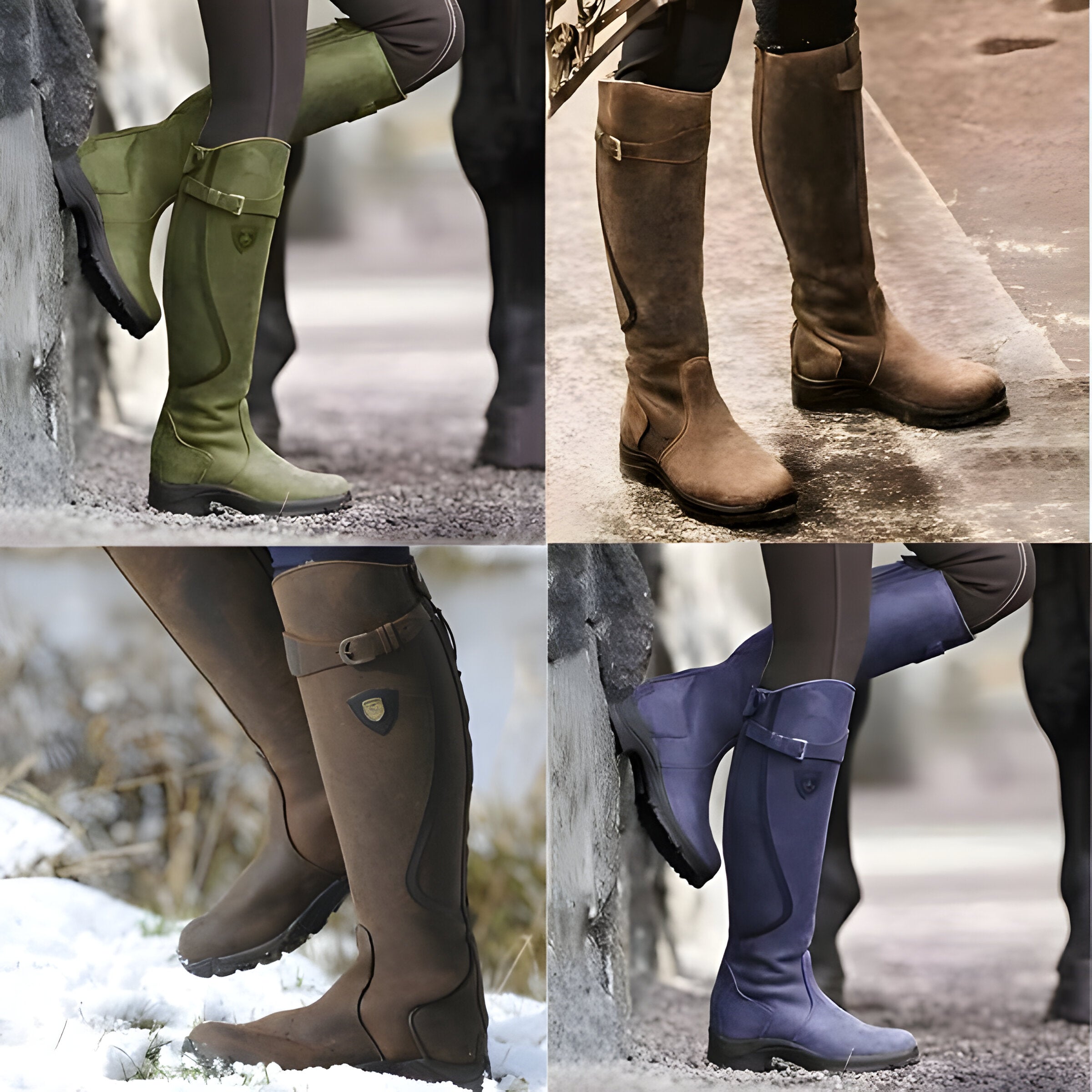Marcia | Women's Knee High Flat Riding Boots with Buckle Detail