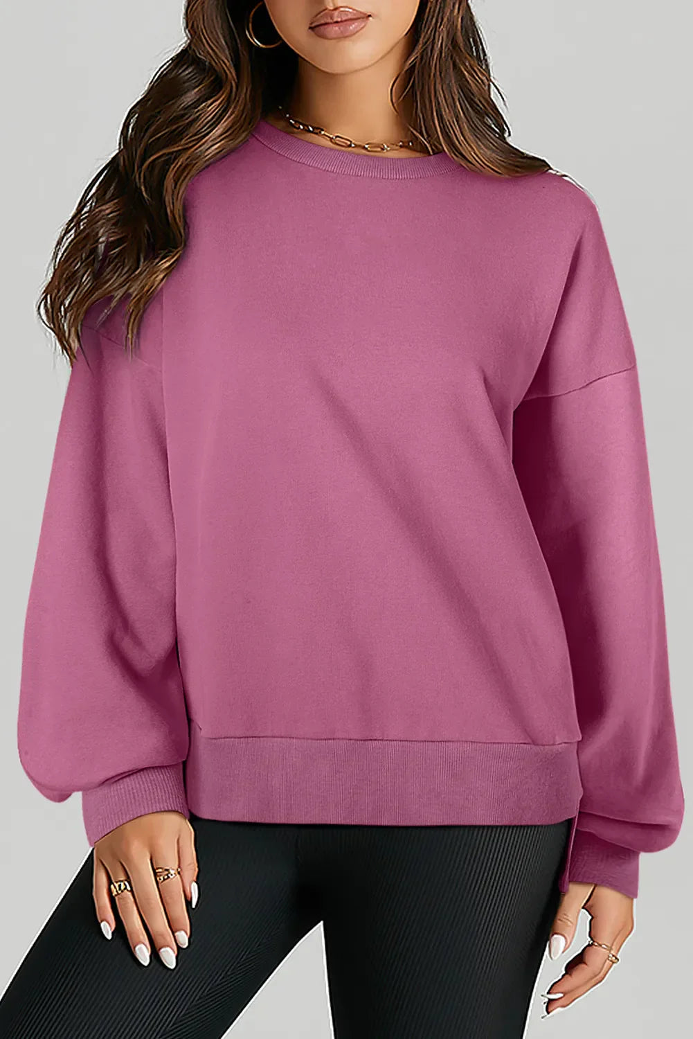 Claudia® | Long-sleeved sweatshirt with a high, low crew neck