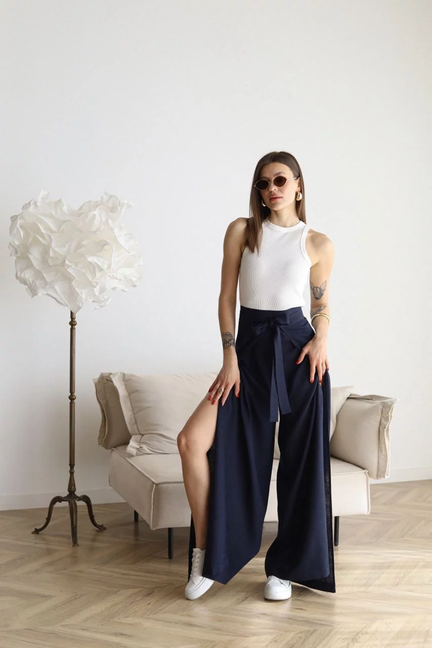 Aurora® | Rosseta Linen Wide Leg Trousers