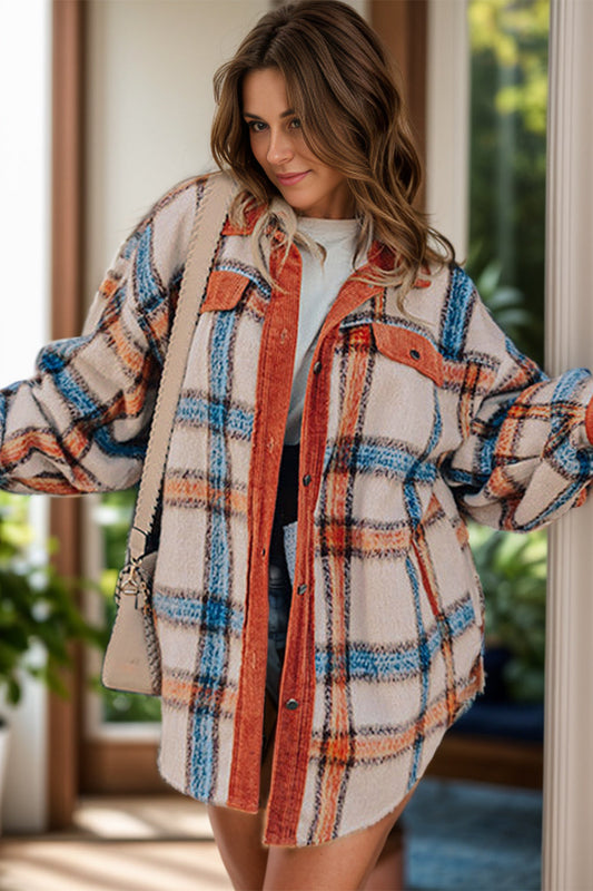 Damaris® | Oversized checked button-down jacket