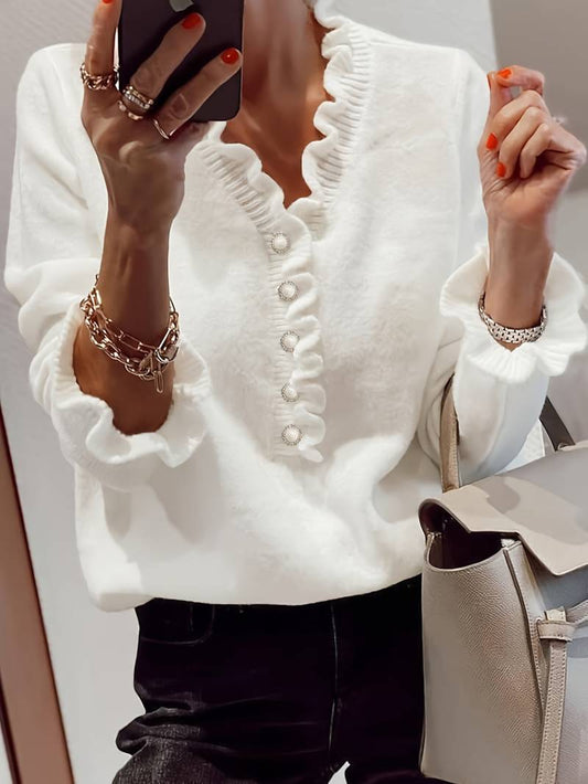 Casandra® | Ruffled Shirt Blouse