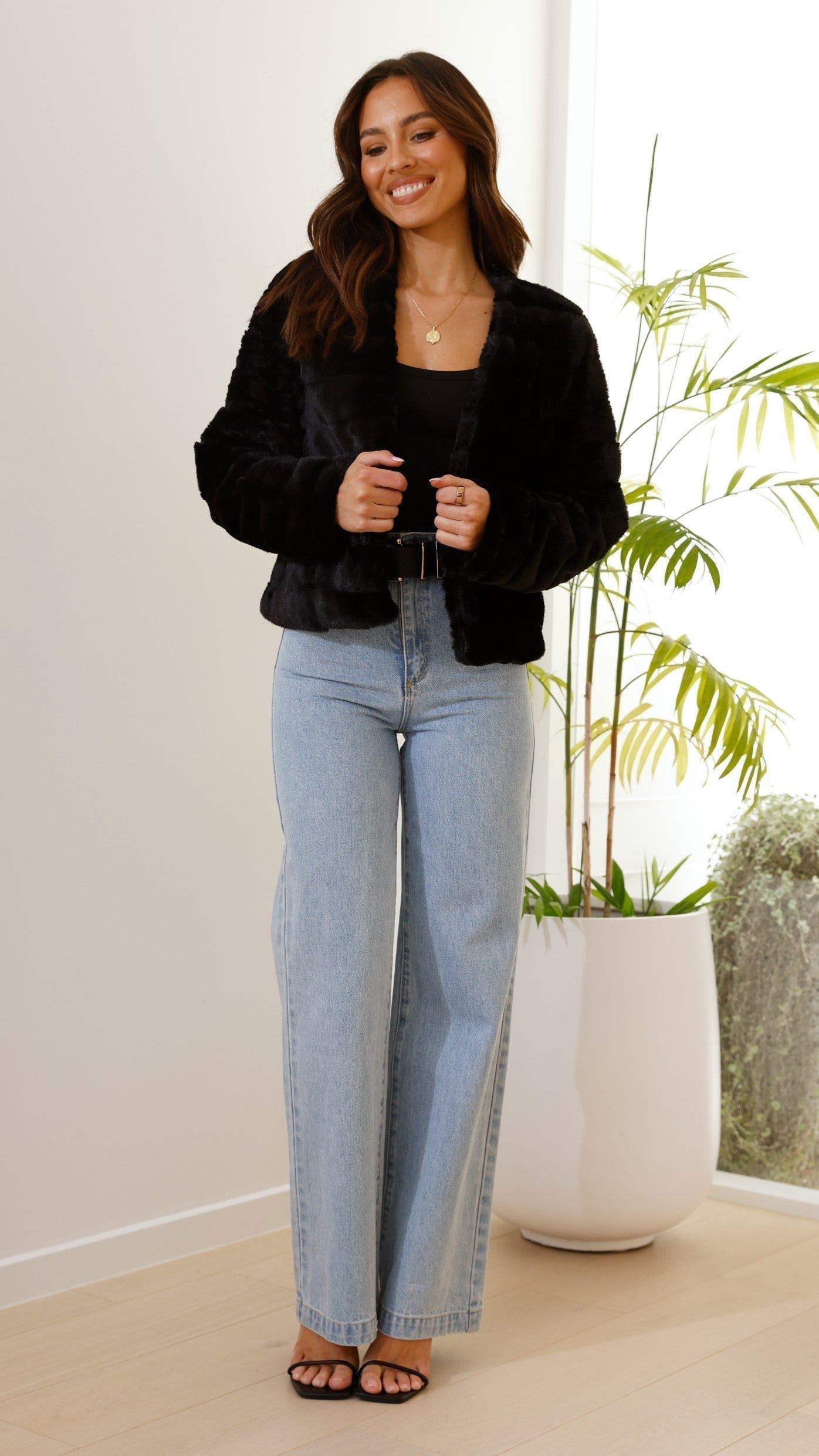 Nancy | Women's Cropped Faux Fur Jacket