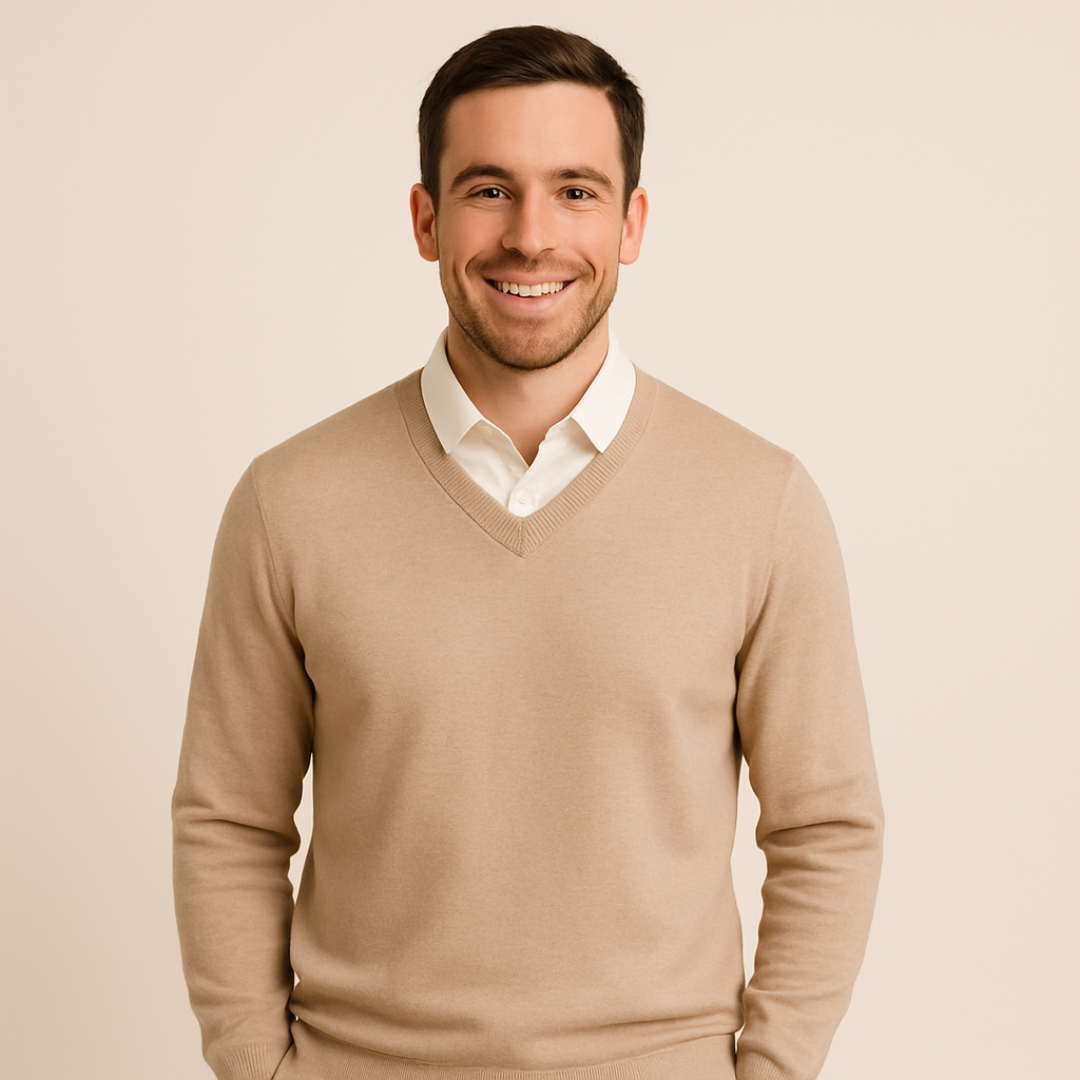 David | Stylish Cotton V-Neck Sweater for Men