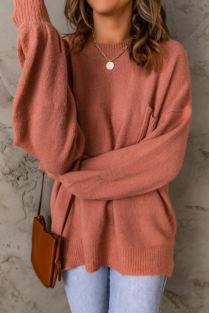 Alba® | Knitted sweater with lantern sleeves and pockets