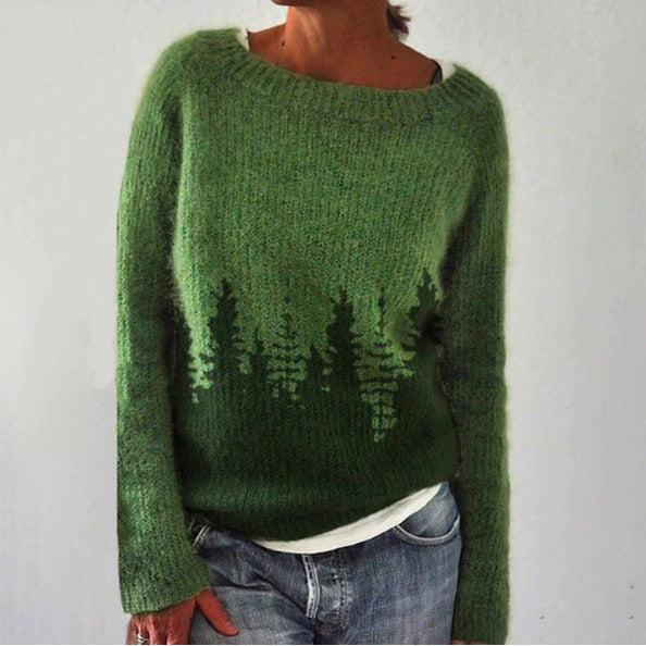Carla | Fashionable Print Cow Neck Pullover for Women