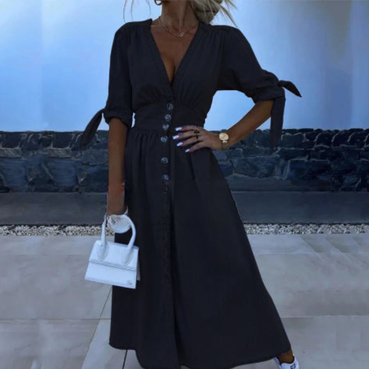 Ariana® | Elegant long denim dress