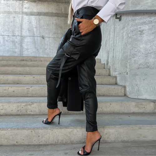 Bianca® | Stylish Pu Leather Cargo Pants