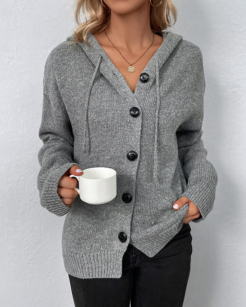 Corina | Birgit – Plain hooded cardigan