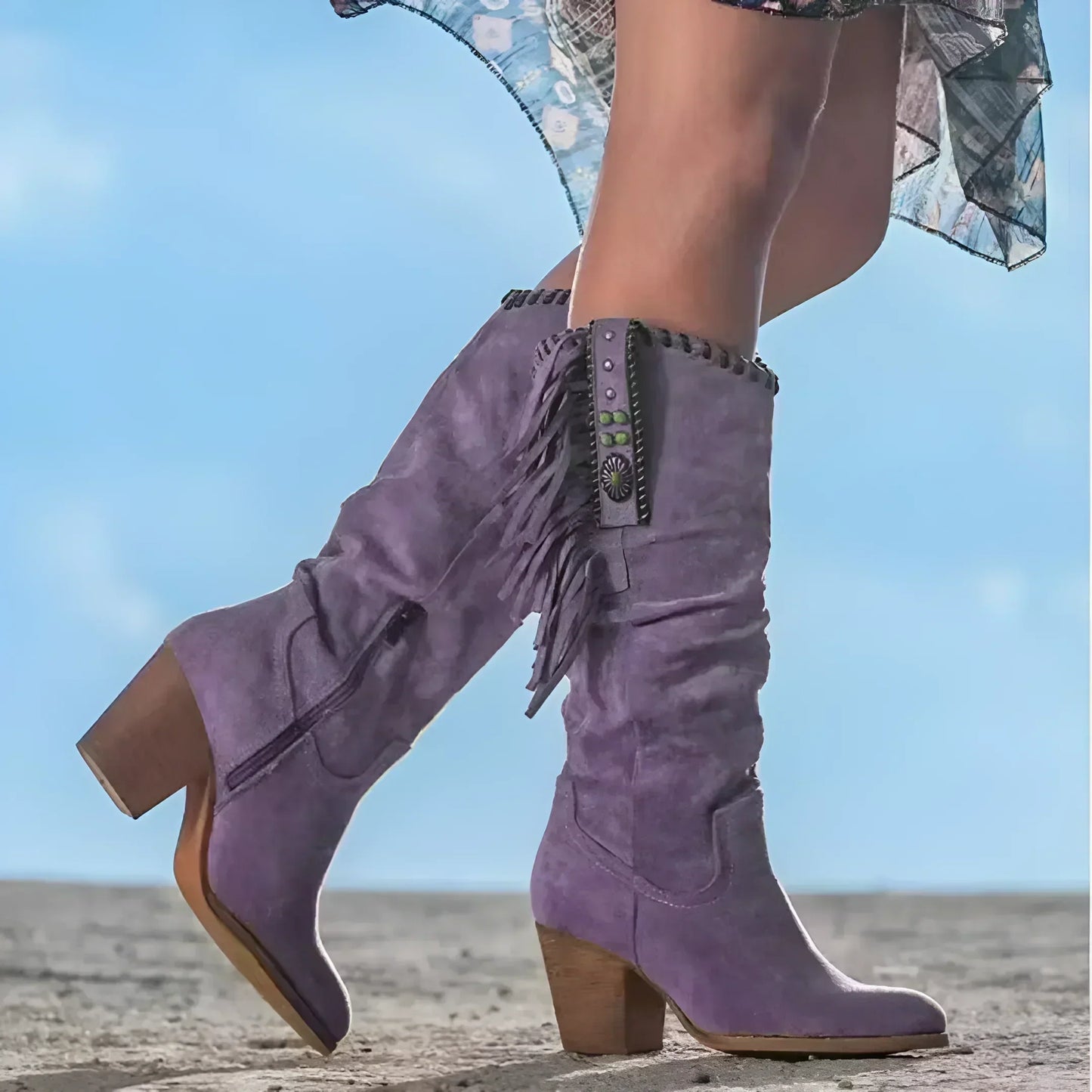 Maria | Women's Knee High Heeled Cowboy Boots