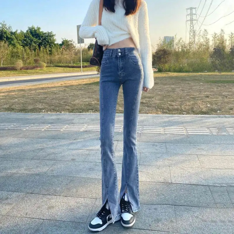 Clara® | Pants Elegance High-waisted Flared Bell Cuffs