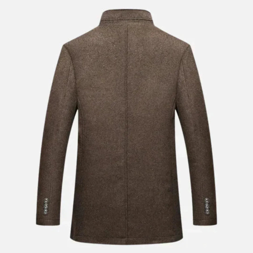 Edward | Men's Mid-Length Stand Collar Overcoat