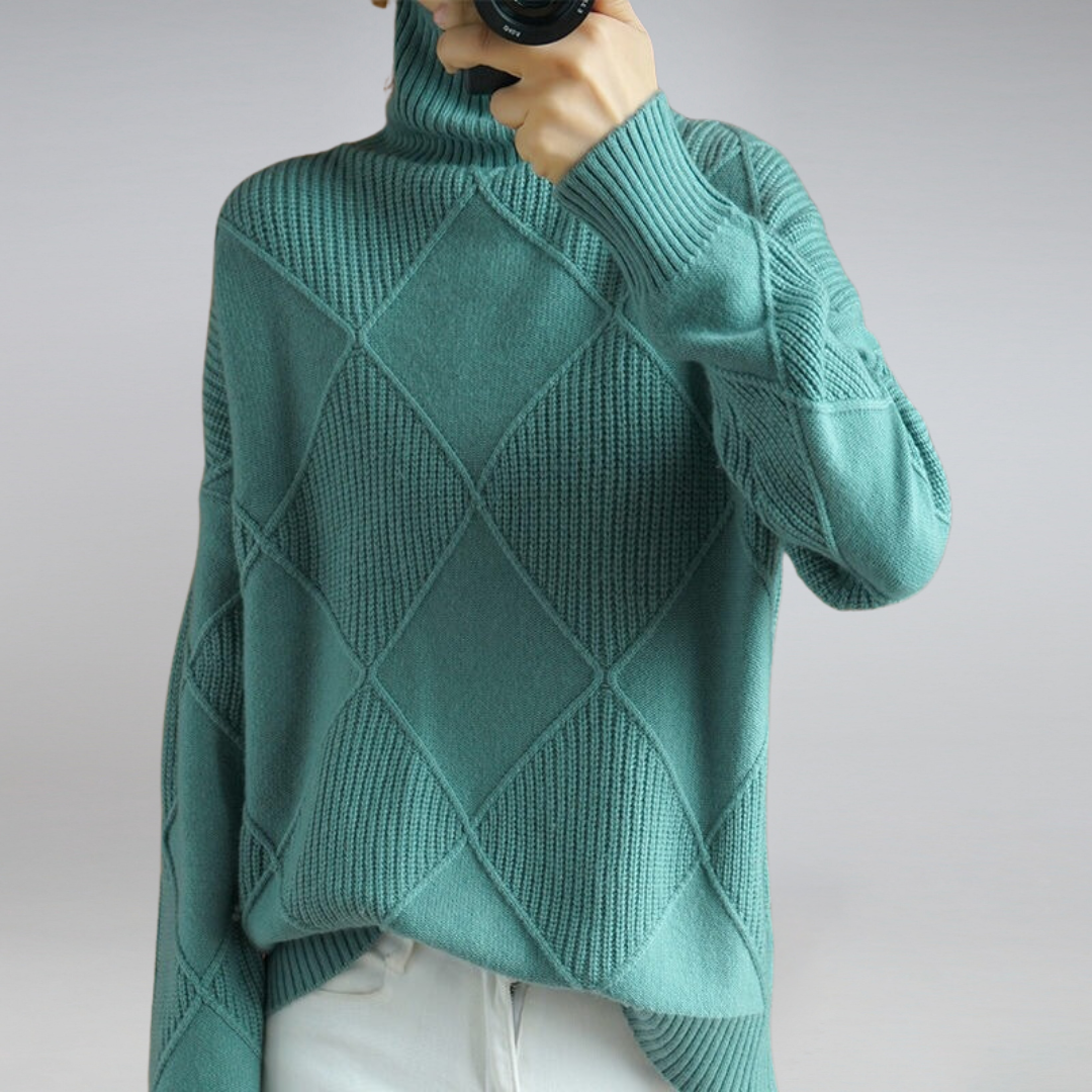 Alicia | Elegant roll collar sweater for women