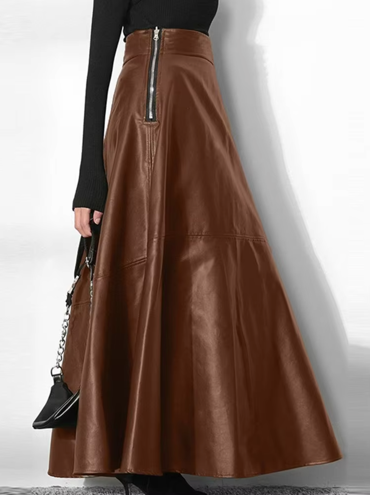 Claudia® | Long leather skirt