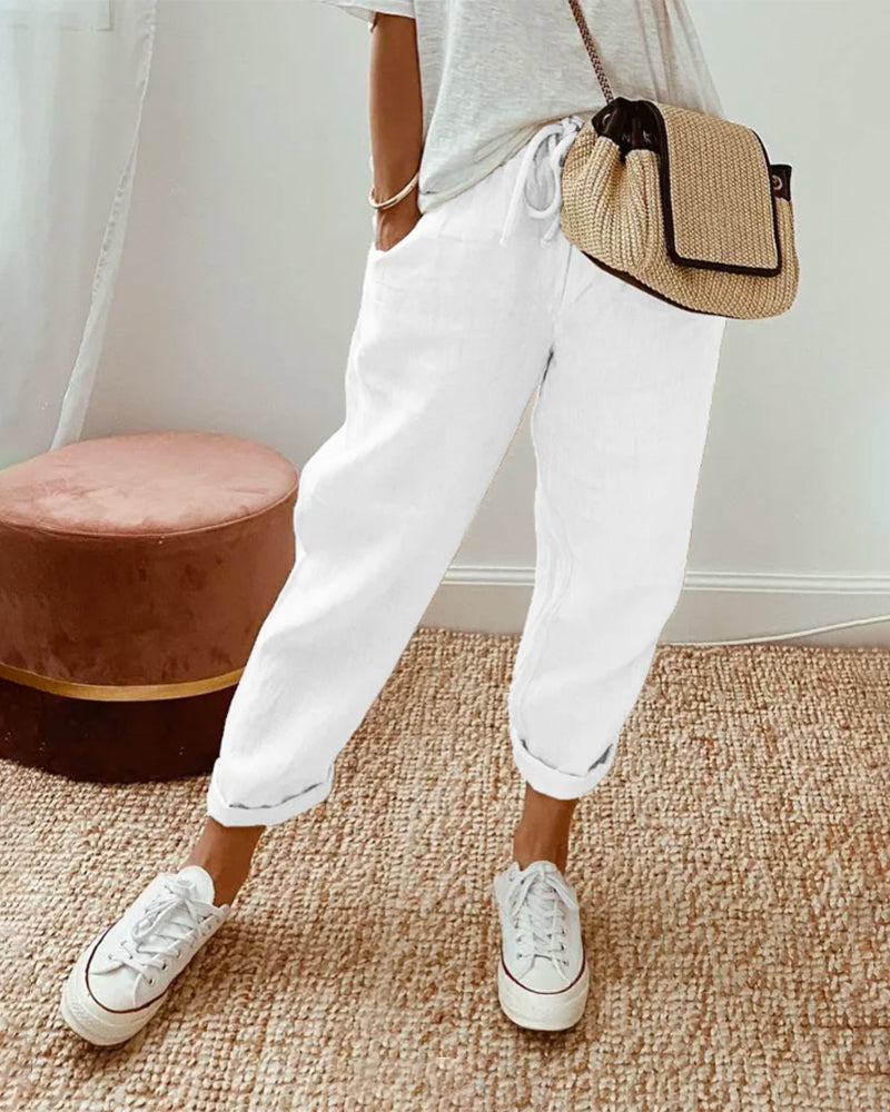 Brigitte® | Casual and elegant sweat-wicking linen pants
