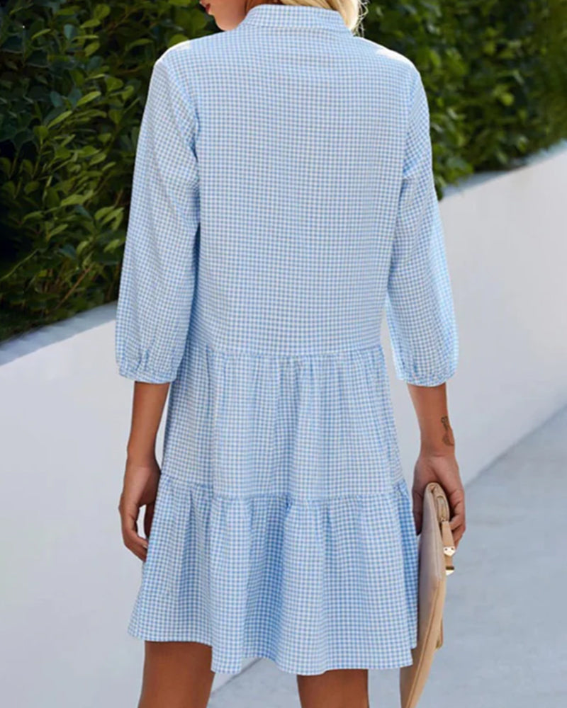 Catalina® | Checked shirt dress with ruffles