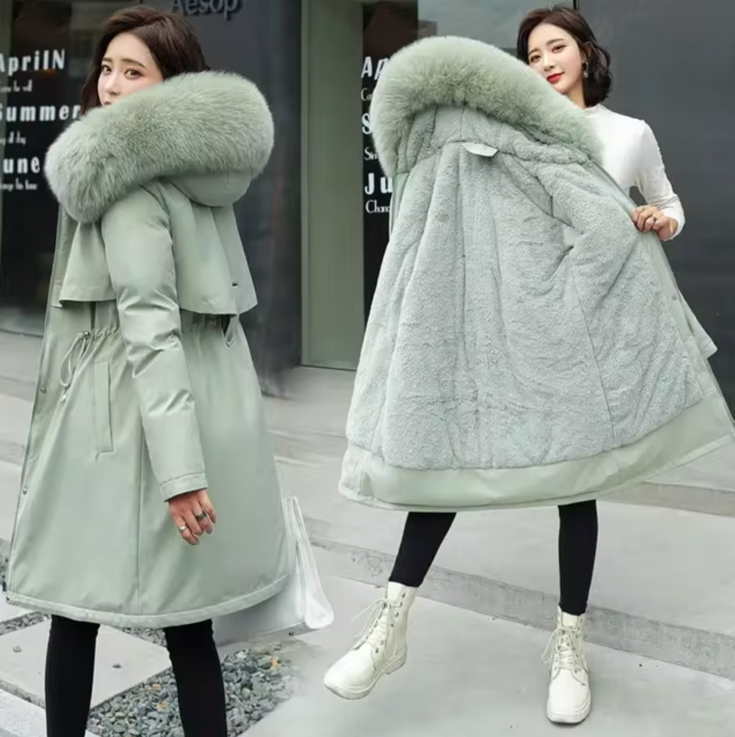 Edelmira | Long wool coat with hood