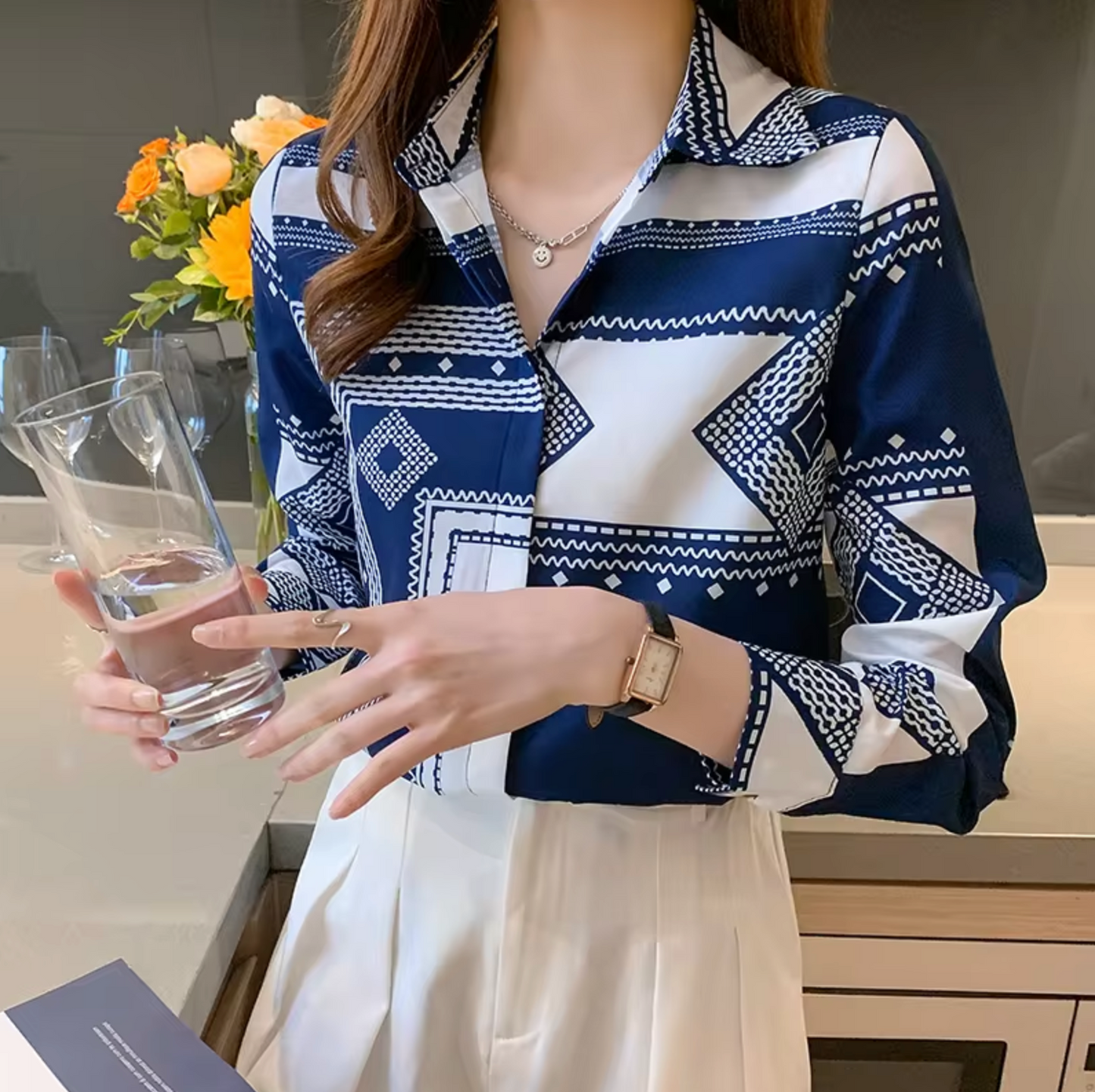Danielle® | Geometric Print Blouse