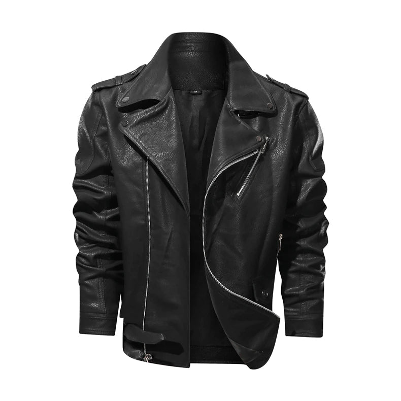 Ruben | Men's Slim-Fit Faux Leather Biker Jacket
