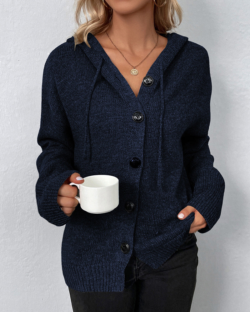 Corina | Birgit – Plain hooded cardigan