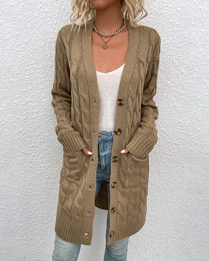 Basilisa | Long sleeve cardigan in solid color