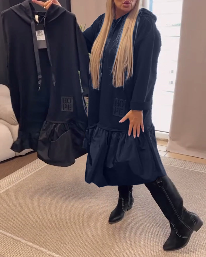 Elisa® | Comfortable women's hooded dress with long sleeves