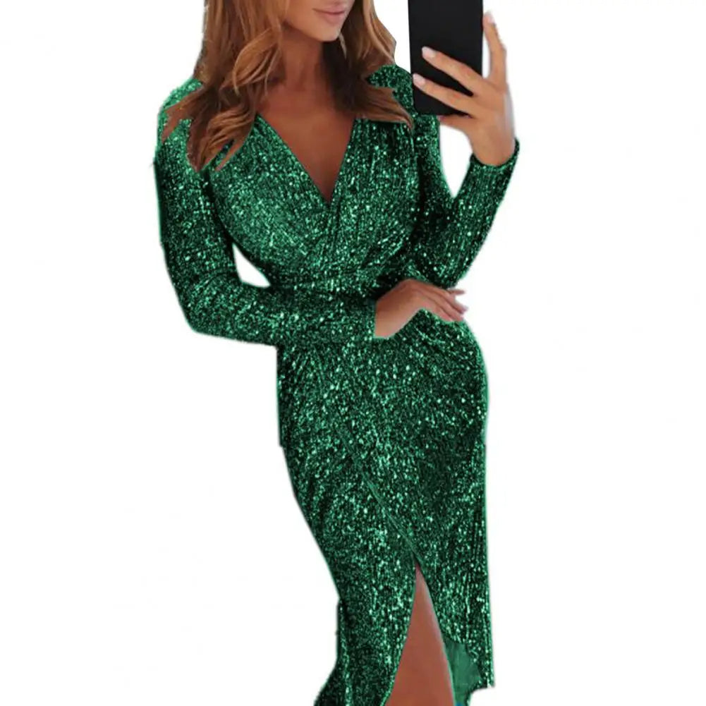 Elena® | Sparkling light sequin glitter dress for women