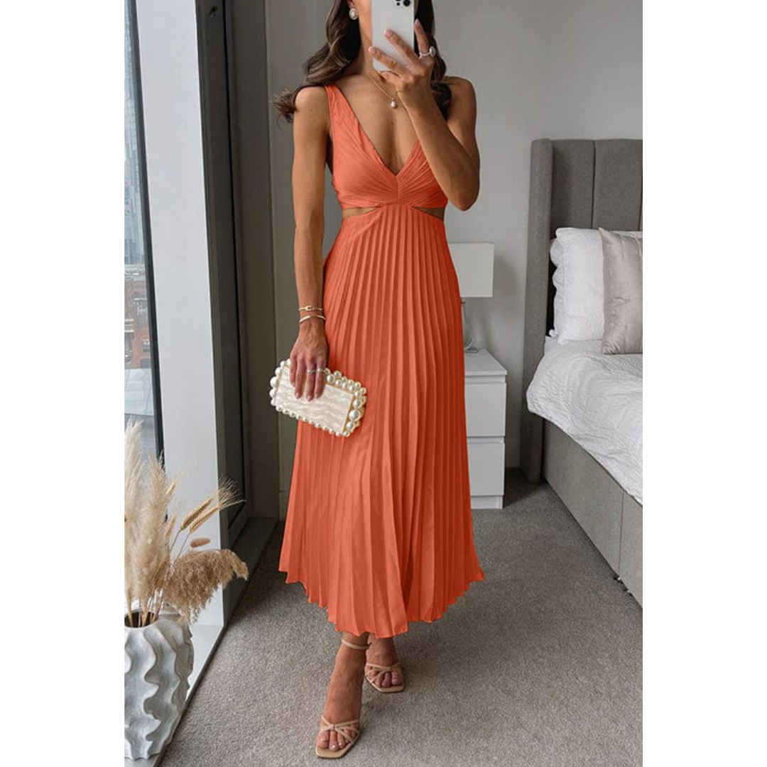 Calypso® | Pleated dress with a neckline