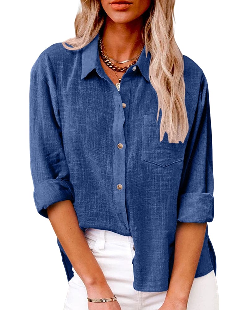 Bryatt® | Long Sleeve Linen Button Down Shirt For Women