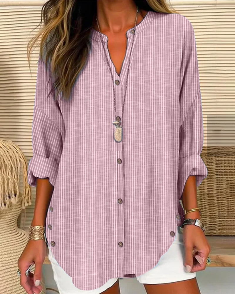 Belisa® | Stylish V-Neck Top With Stripes