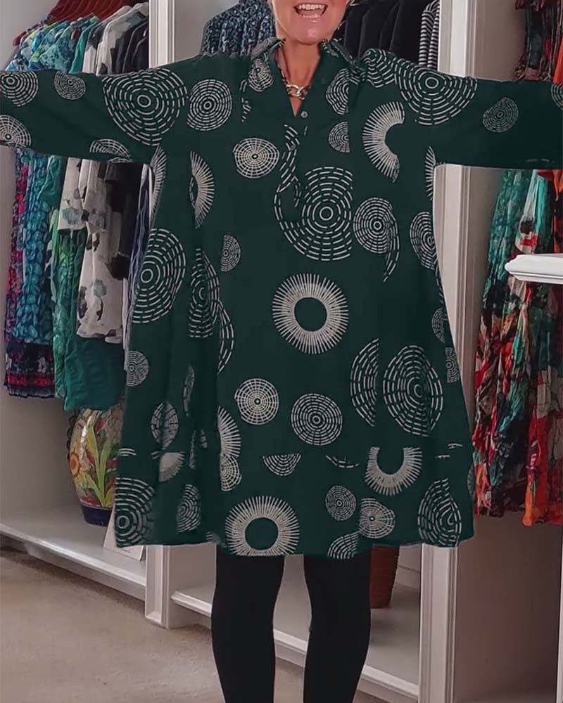 Berta | Casual dress with geometric print